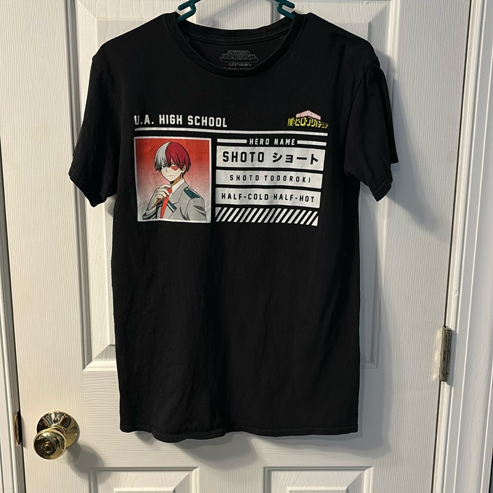 My Hero Academy anime T-shirt black Shoto Todoroki